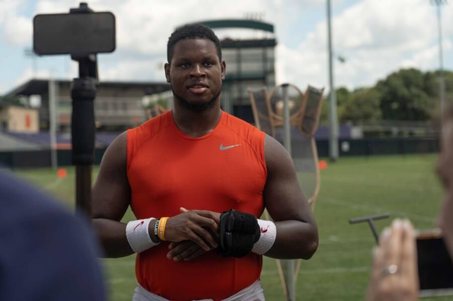 Myles Murphy was, expectedly, invited to the scouting combine. (Stephen Massar/The Post and Courier)